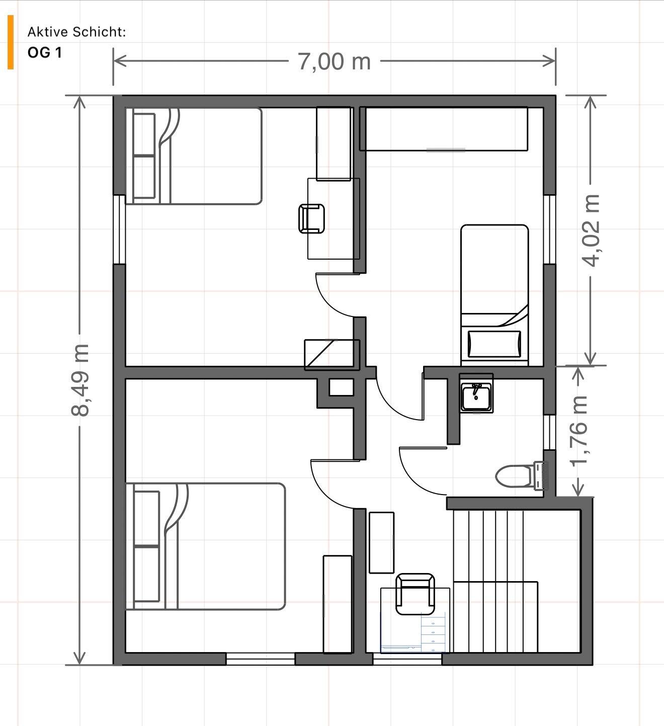 Grundriss Obergeschoss 1